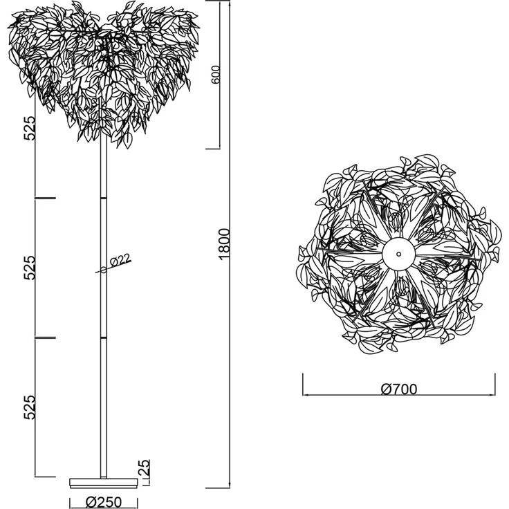 Reality Leuchten 'Leavy' Stehlampe, ohne Leuchtmittel inkl. Fußschalter, Metall / Kunststoff weiß, Höhe: 180 cm – Bild 10