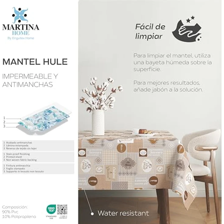 Martina Home Tischdecke, Wachstuch, Cuisine, Braun, 250x140 cm – Bild 5
