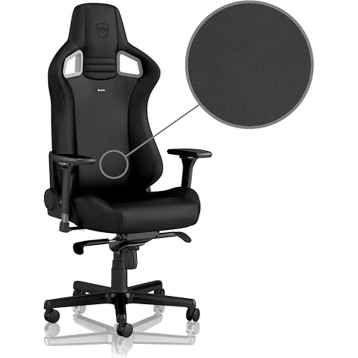 noblechairs Epic Gaming Stuhl - Bürostuhl - Schreibtischstuhl - Hybrid-Kunstleder - Inklusive Kissen - Black Edition – Bild 1