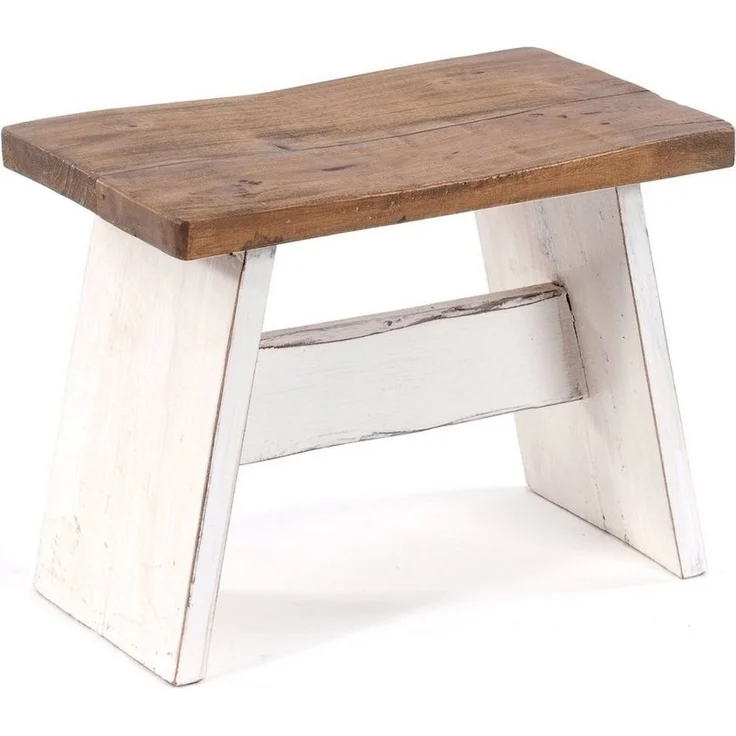 DESIGN DELIGHTS Hocker SITZBÄNKCHEN "SCHEMEL 40", Altholz massiv, 31x40x25cm, Fußhocker, F – Bild 1