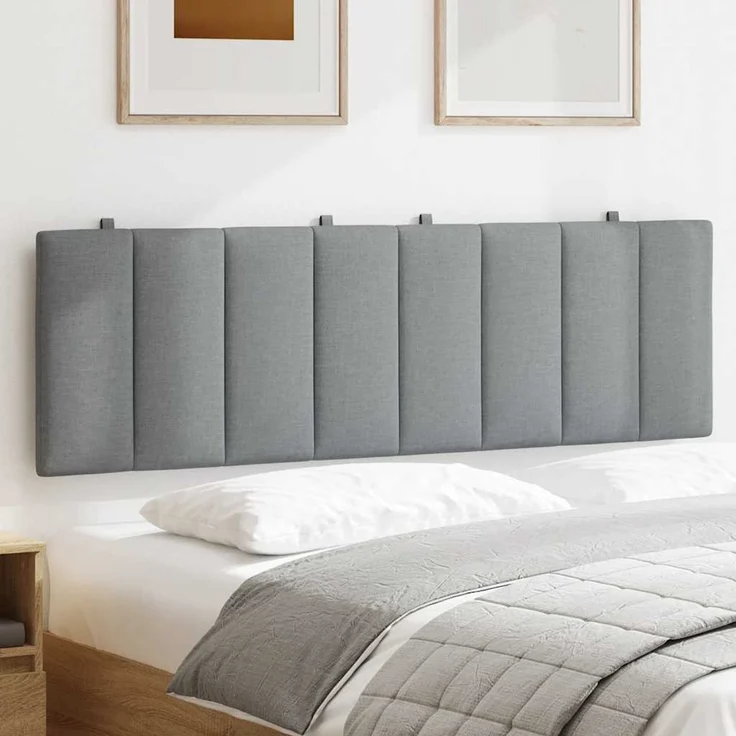 vidaXL Kopfteil-Kissen "Hanko" Hellgrau 160 cm Stoff Grau – Bild 3