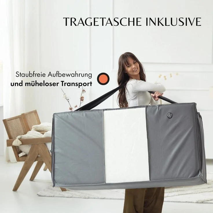 Klappmatratze Gästematratze klappbar 140 x 195 cm – 14cm dick & bequem H3, DYNMC you, 14 cm hoch, (Faltbare Matratze, platzsparend klappbar, Reisebett Erwachsene) – Bild 2