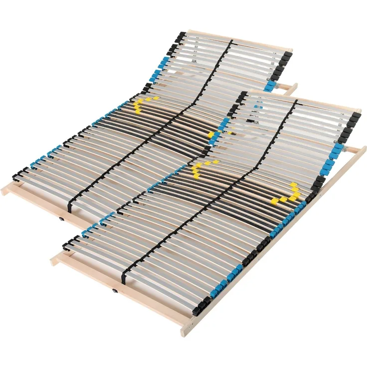 Lattenrost 160x200, Kopfteil verstellbar, Ergonomischer 7 Zonen Lattenrost, Buchenholz, 42 Latten, Hergestellt in Deutschland, Selbstmontage,Traglast 150Kg