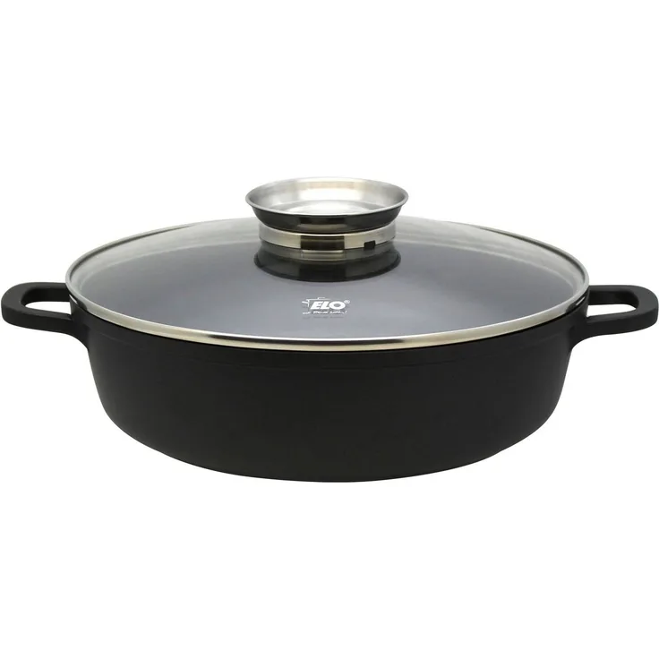 Elo Servierpfanne ALUCAST, Ø 24 cm, Schwarz, Elektro, Gas, Induktion, Aluminiumguss