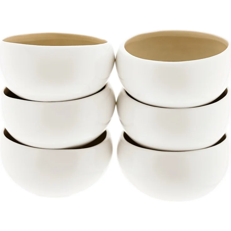 Wave Cream 6er-Set Dipschalen aus hochwertigem Porzellan - 8,5 x 4 cm – Bild 1