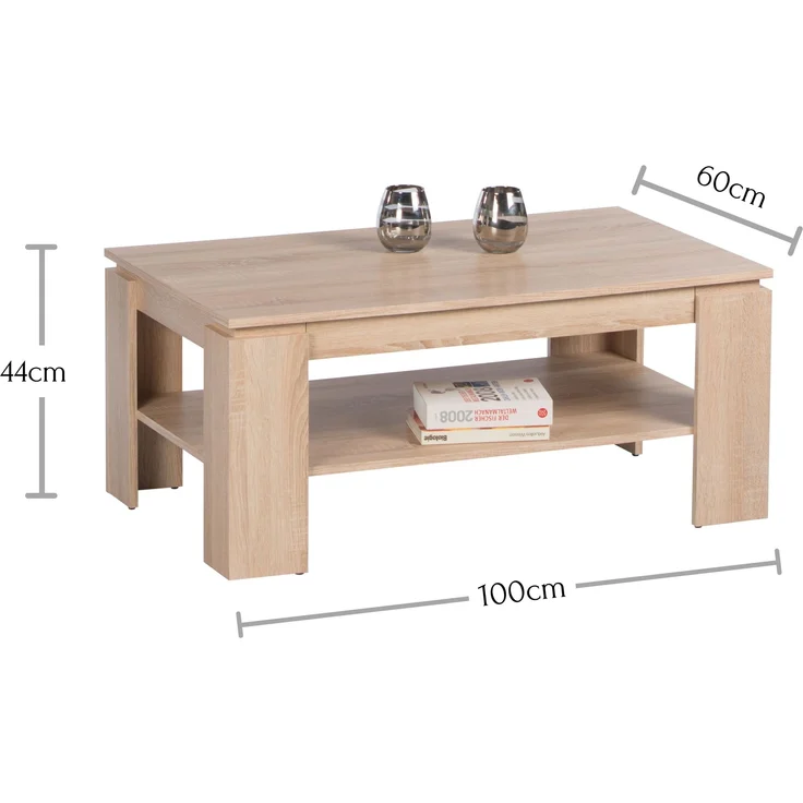 Couchtisch >Harrison< Schublade, Sonoma Eiche Dekor - 100x44x60cm (BxHxT) – Bild 7