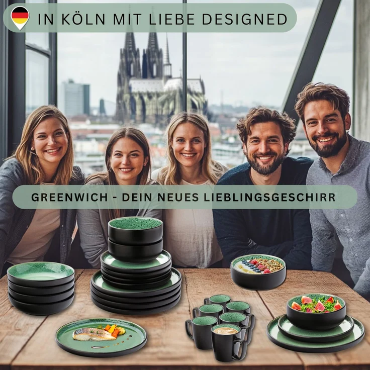 SÄNGER Steingut Kaffeebecher Greenwich 6 teilig für 6 Personen – Bild 6