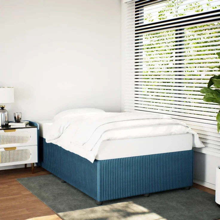 vidaXL Bettgestell Blau 120x200 cm Samt 3285004 – Bild 1