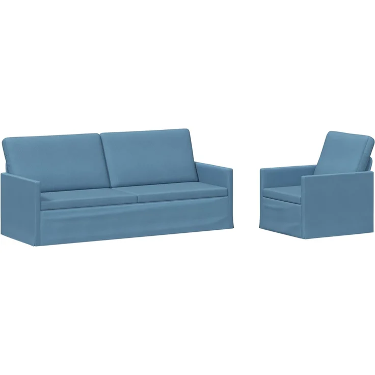 vidaXL Sofa-Set 2 pcs Blau Cordstoff 3433257 – Bild 2