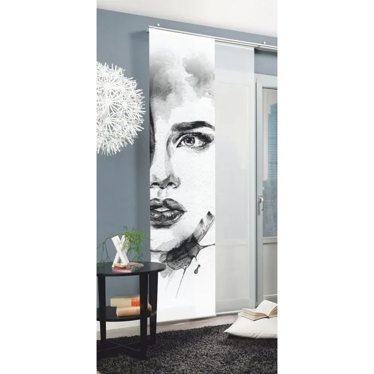 Home Wohnideen Schiebegardine Face 245 x 60 cm grau