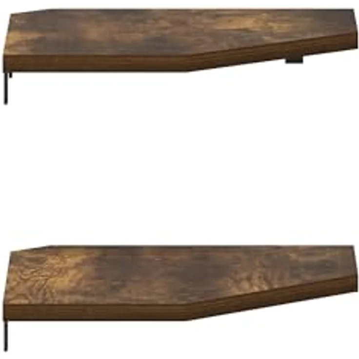 Furinno Rossi Sechseck-Schweberegale, Wandregal zur Präsentation, Bernsteinkiefer, 2er-Set – Bild 8