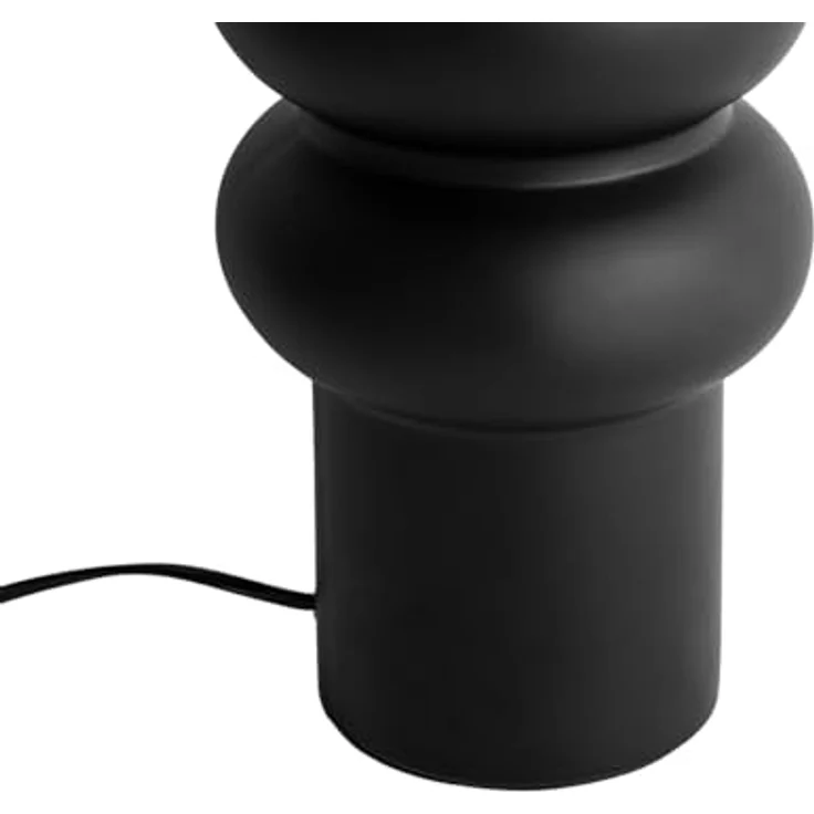 QAZQA Alisia Tischlampe, Design-Leuchte aus schwarzer Keramik, 17 cm, ohne Schirm, rund, dimmbar, E27, geeignet für Wohnzimmer und Schlafzimmer – Bild 5