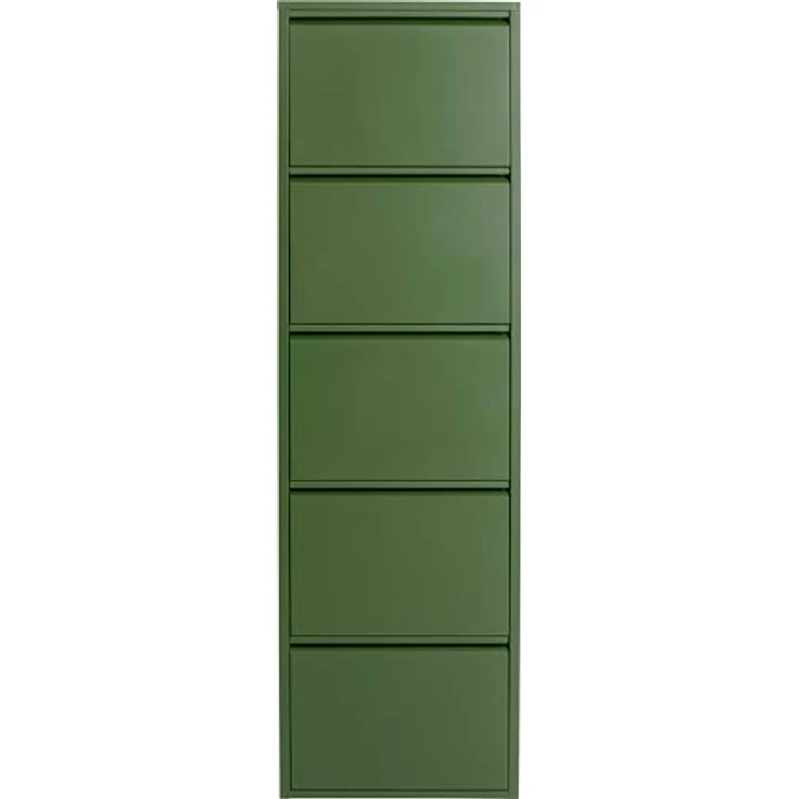 Kare Design Schuhschrank Caruso, Oliv, 173 x 50 x 15 cm, Schuhablage, Schuhkipper, Schuhregal, mit 3 Klappen, für 6 Paar Schuhe, Stahl, Schmal, Platzsparend, Hoch, Eingangsbereich – Bild 1