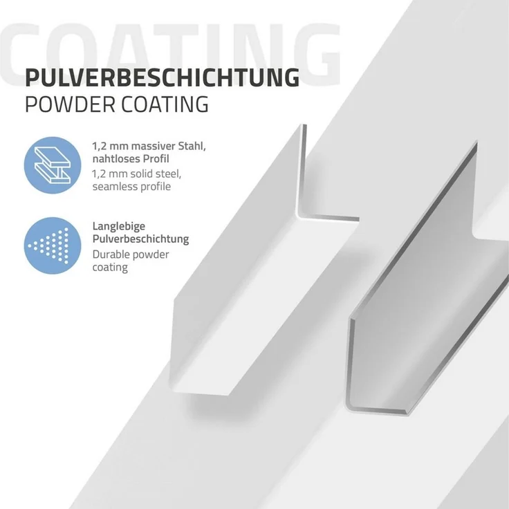 ML-DESIGN Tischbein Tischkufen I-Design Möbelfüße Tischgestell aus pulverbeschichtet Stahl, 4er Set Bankkufen 30cm Weiß glänzend Möbelbeine – Bild 2