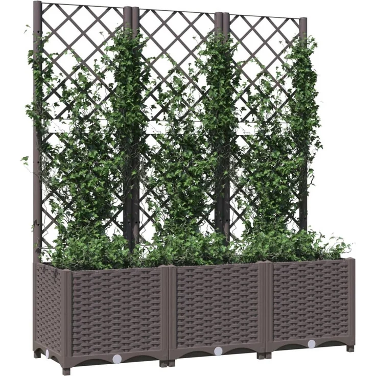 vidaXL Garten-Pflanzgefäß mit Spalier Braun 120 x 40 x 136 cm PP 318263 – Bild 2