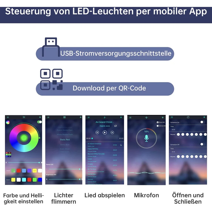 TV-Lowboard 180 x 40 x 44,5 cm aus MDF und PB mit Schiebetüren, Schubladen und LED-Beleuchtung – Bild 8