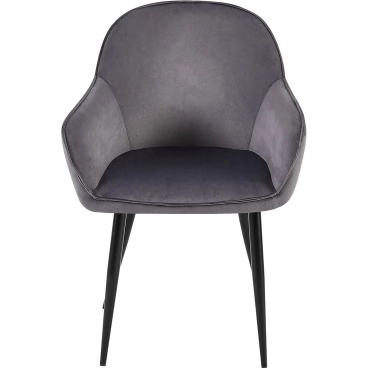 2er Set Esszimmerstuhl GENIM - Samt Dunkelgrau 60x60x84 cm | Essstühle Esszimmerstühle Küchenstühle Wohnzimmerstühle – Bild 7