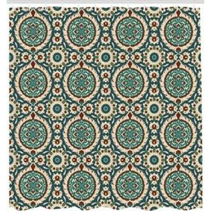 Abakuhaus Duschvorhang Moderner Digitaldruck mit 12 Haken auf Stoff Wasser Resistent Breite 175 cm, Höhe 180 cm, orientalisch Retro nostalgisches Design – Bild 6