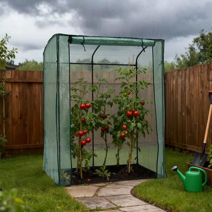 Home Nature Wohnkonzept Gewächshaus, Tomatengewächshaus, Stabil, Winterfest, für Balkon und Garten, Grün, 170 × 70 × 130 cm – Bild 5