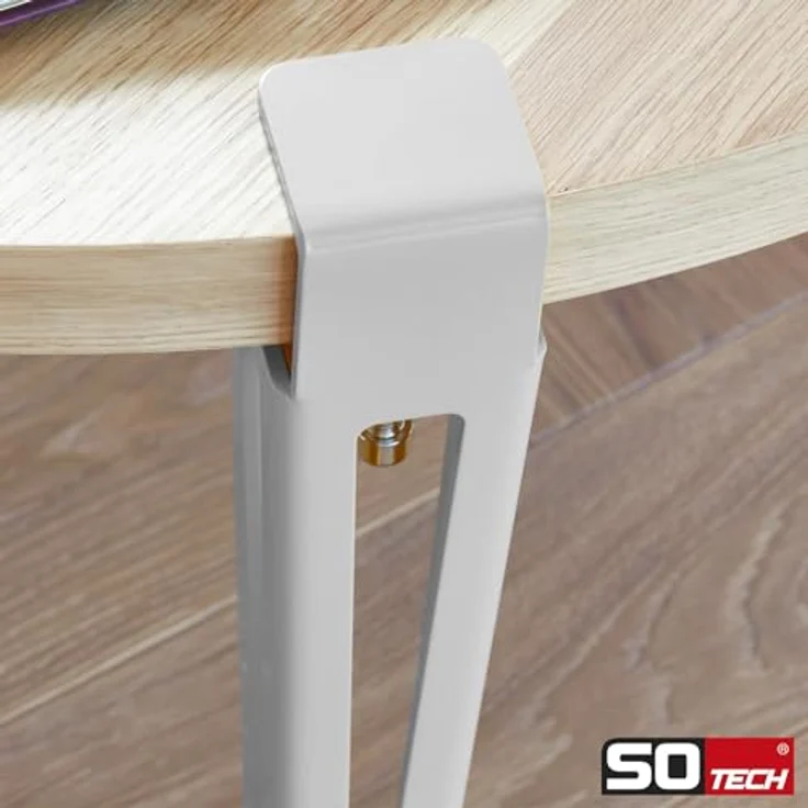 SO-TECH® Tischbein ColorLine in F-Form konisch zulaufend von 70 auf 40 mm, mit Klemmschraube (ohne Bohren) - weiß - Höhe 464 mm - 1x – Bild 6