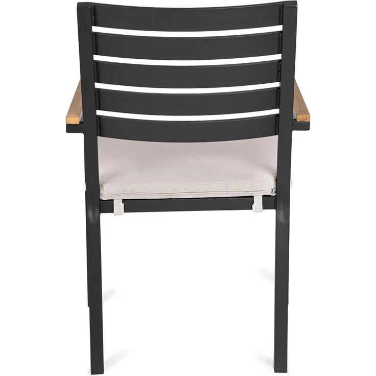 Gartenstuhl Anneh aus Aluminium, modern stapelbar, anthrazit, inkl. Kissen mit abnehmbarem Bezug – Bild 4