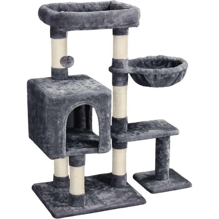 Yaheetech Kratzbaum 96,5 cm (H), Katzenbaum mit Aussichtsplattform & Katzenhöhle & Sisalstämme