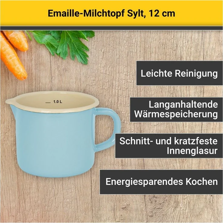 Krüger Milchtopf Sylt, Emaille (1-tlg), Induktion – Bild 1