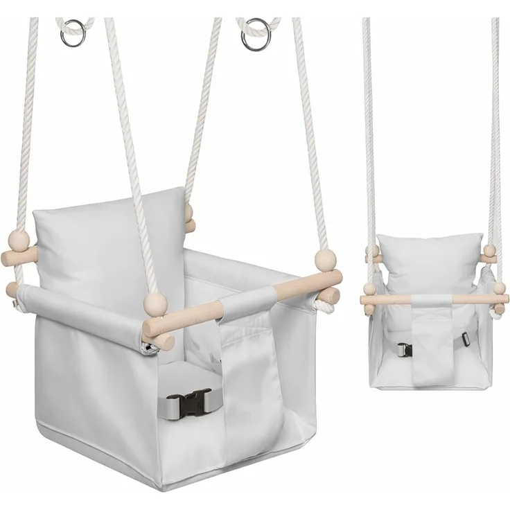 MAMOI® Schaukel | Babyschaukel | Schaukel indoor Kinder | Holzschaukel Baby | Kinderschaukel Holz | Indoor Babyschaukel | Indoor Schaukel + SICHERHEITSGURT | CE | 100% ECO | Made in EU
