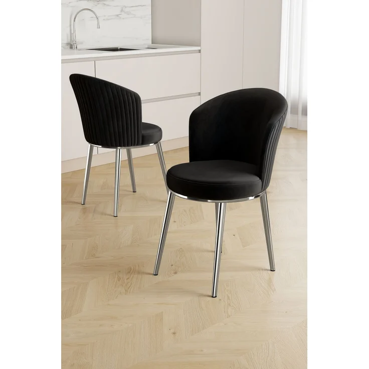 Skye Decor 'Risa - Black, Chrome' Stuhlset (2-teilig), Schwarz / Chrom, 45 x 87 x 41 cm – Bild 1