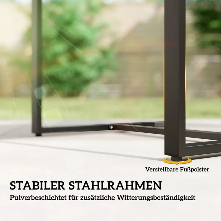 Rattan Bistroset, 3 teiliges Gartenmöbel-Set mit 2 Gartenstühlen, Couchtisch, abnehmbar Kissen Hellgrau – Bild 8