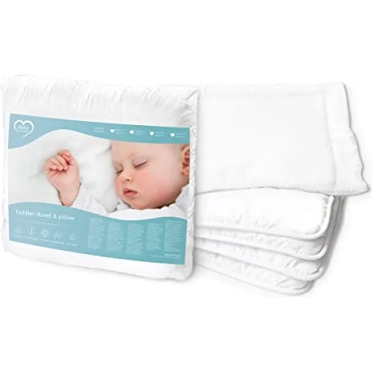 Anti Allergie Bettbezug und Kissen Set 120x90 cm für Kinderbett Weiß