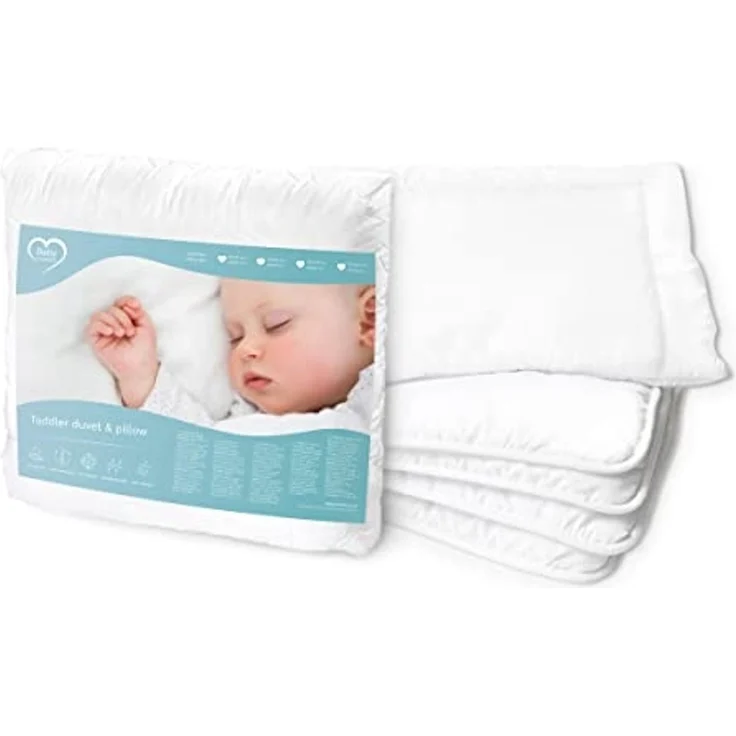 Anti Allergie Bettbezug und Kissen Set 120x90 cm für Kinderbett Weiß – Bild 1
