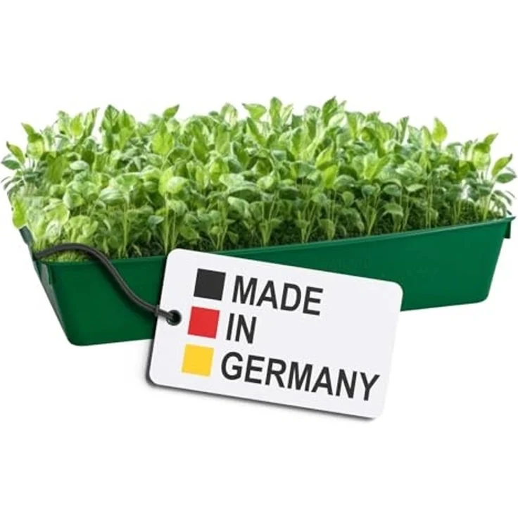 Gärtnerbox Pflanzschale Pikierschale Grün 58x32x11cm Pflanzwanne Blumenkasten Anzuchtwanne eckig Saatschale - robust, wetterfest, frostfest – Bild 2