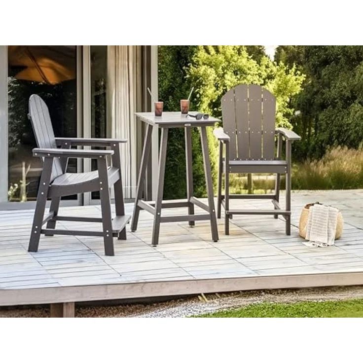 Bistro Set ADIRONDACK Dunkelgrau – Bild 2