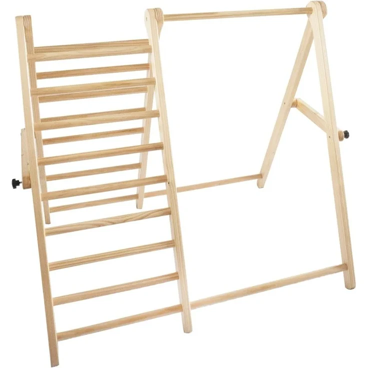 Chipolino Holz-Klettergerüst 2 in 1 höhenverstellbare Schaukel, zusammenklappbar braun – Bild 3