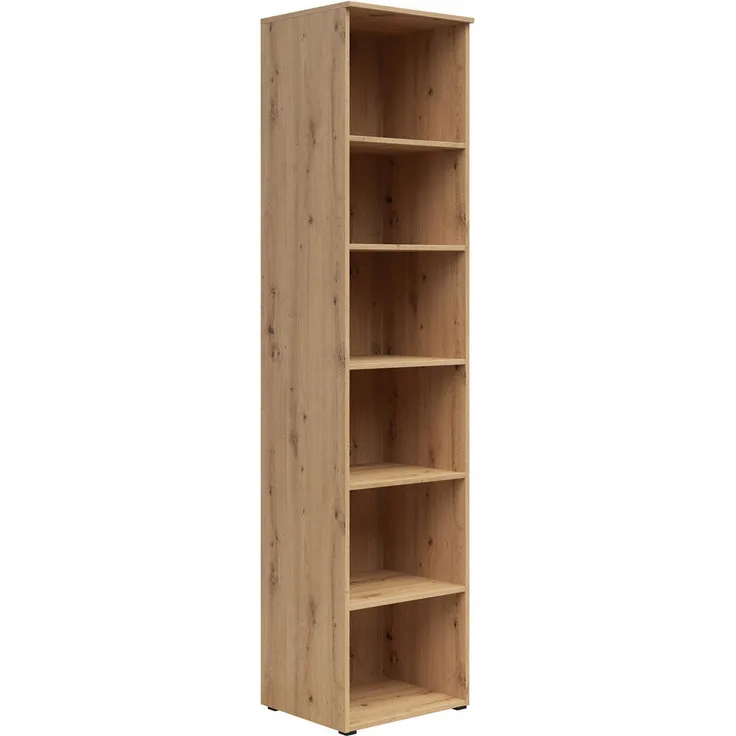 Carryhome Regal Eiche Artisan, 5 Fächer, 45x195x40 cm, FSC Mix, stehend für Wohnzimmer