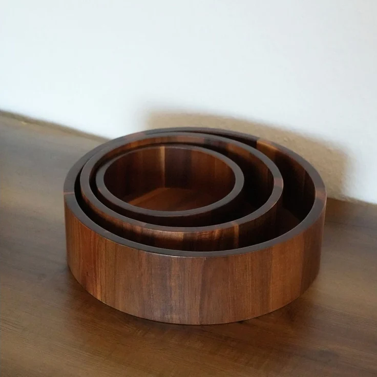 Zoha Dekoschale Akazie Flat Bowl – Dekoschale aus Akazienholz (1 St), hochwertiges Akazienholz – Bild 4