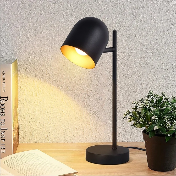 Nettlife Nachttischlampe Vintage Schwarz E14 Wohnzimmer Tischlampe Moderne Tischleuchte, LED wechselbar, für Schlafzimmer Arbeitzimmer Schreibtisch Kinderzimmer – Bild 5