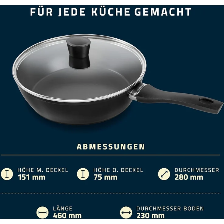 Schmorpfanne Henckels by ZWILLING BREEZE CERAMIC LHD 46x7.50x28 cm schwarz – Bild 6
