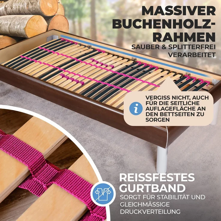 Coemo Lattenrost PINK DREAM 100x200 cm Härtegrad verstellbar 28 Leisten – Bild 5