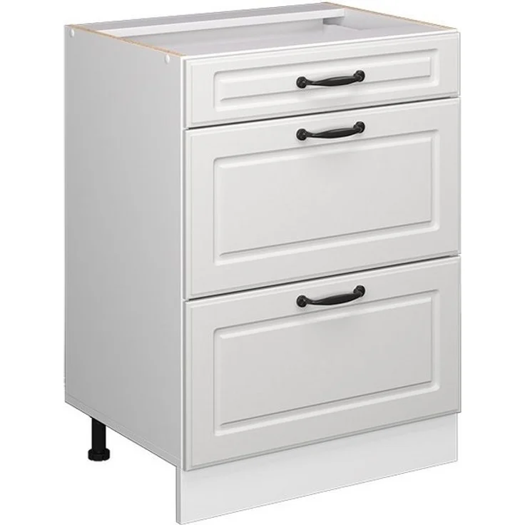 Küchenunterschrank R-Line Weiß Landhaus 60 cm mit Schubladen, ohne Arbeitsplatte Vicco – Bild 5