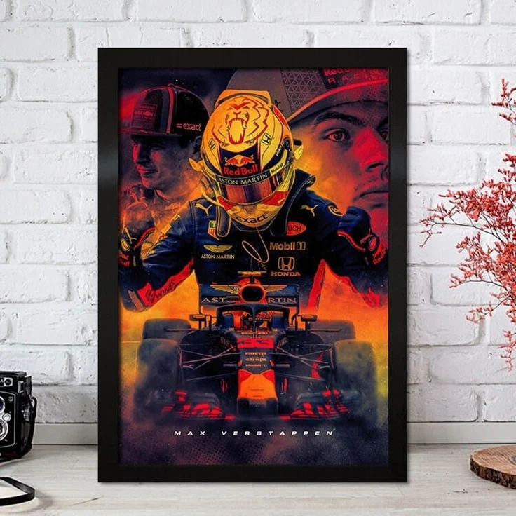 Poster Formel 1 Max Verstappen Rennfahrer Helm Rennwagen Red Bull · Deko Print ohne Rahmen - J / 40x50 cm – Bild 10