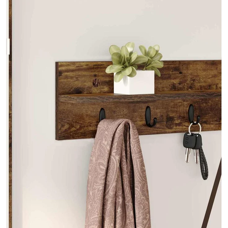 vidaXL Wandmontierter nachttisch Geräucherte Eiche 100 x 10,5 x 18 cm 874407 – Bild 4