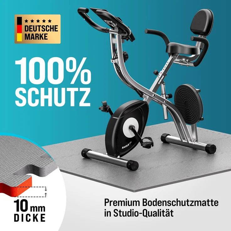 MONZANA® Bodenschutzmatten Fitness Randstücken 30 x 30cm Rutschfest Puzzlematte Trainingsmatten Fitnessgeräte Grau – Bild 3