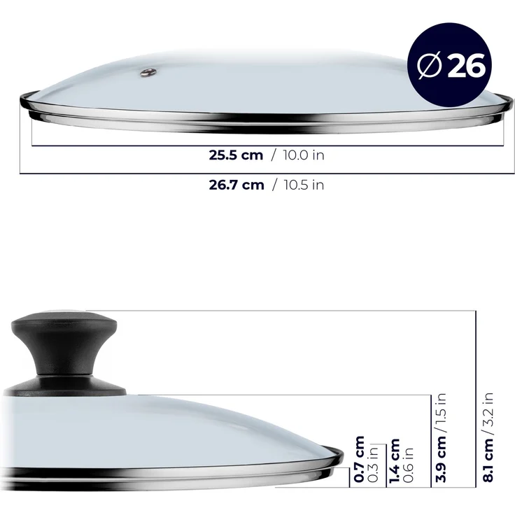 KADAX Glasdeckel-Deckelset 22/26/30 cm – Bild 5