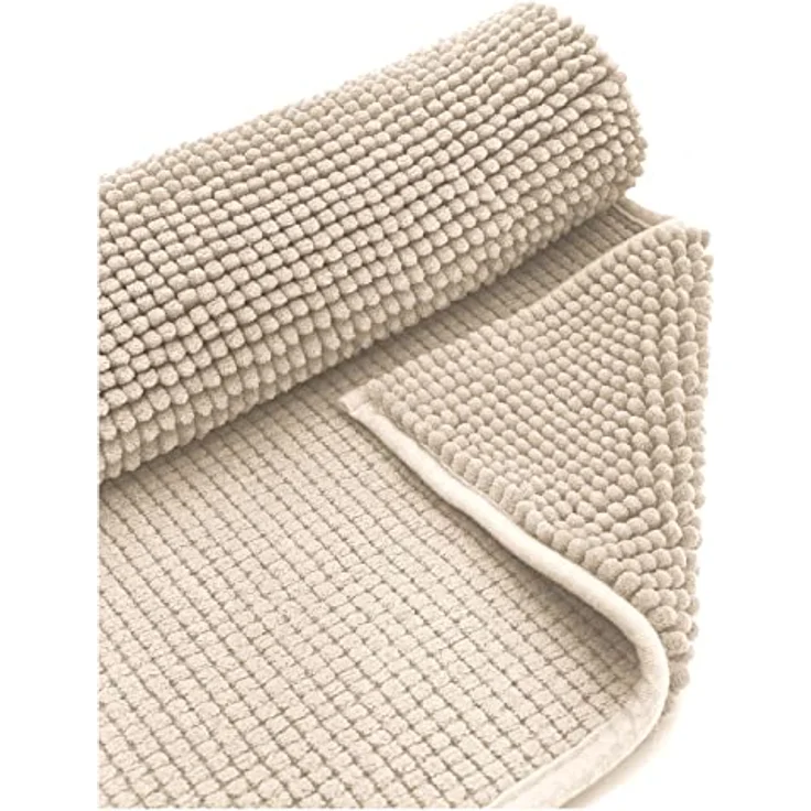 heimtexland Badematte Badvorleger Chenille Badteppich Duschvorleger, rutschhemmend beschichtet, Fußbodenheizung geeignet, fußbodenheizungsgeeignet, saugstark, schnell trocknend, strapazierfähig, rutschfest, Polyester, rechteckig, 45x50 cm, Hochflor, su... – Bild 7