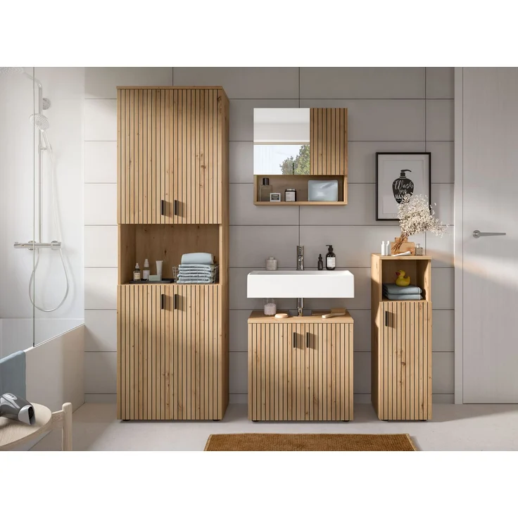 Badkombination B/H/T: 180x192x30 cm in Artisan Oak Nachbildung und -- – Bild 6