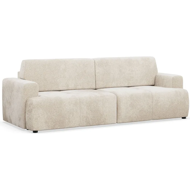 Selsey 'Cobbly' Schlafsofa mit Schlaffunktion, mit Bettkasten, 3-Sitzer, Chenille Mystery Creme, 244 cm