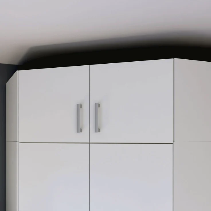 Forte ECONOBOX Schrankaufsatz 165, 2-türiger Drehtürenschrankaufsatz für Eckschrank, Holzwerkstoff, Weiß, 165,2 cm breit, 38,1 cm hoch, 54,2 cm tief – Bild 1