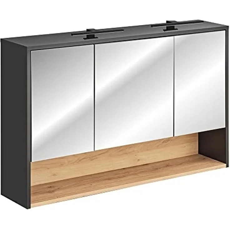 Bad Spiegelschrank 120 cm BOLOGNA-56 inkl. LED Beleuchtung in anthrazit mit Artisan Eiche Nb, B/H/T: ca. 120/80/25 cm – Bild 5